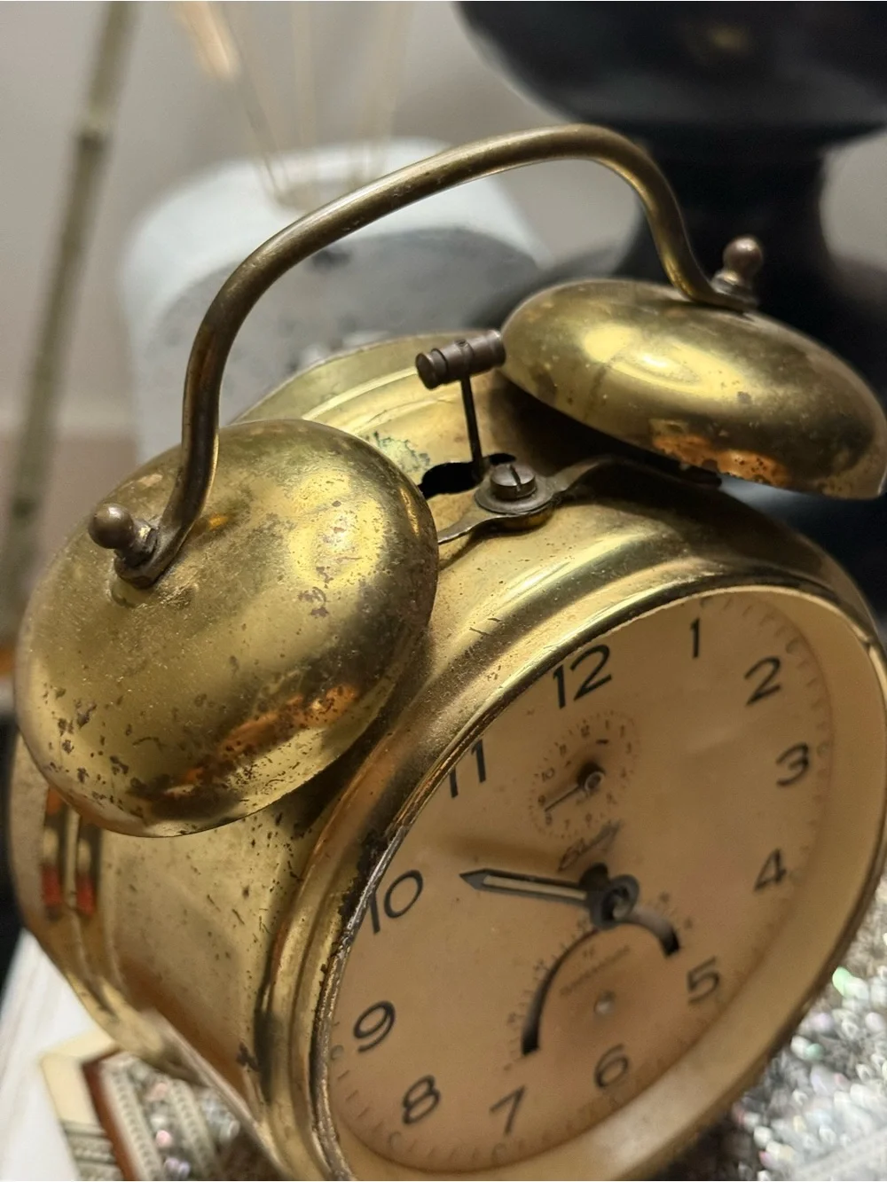 VTG German Bradley Brass Tone Alarm Clock